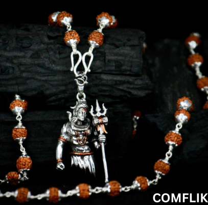 Comflik Rudraksha Shivji Pendant With Chain