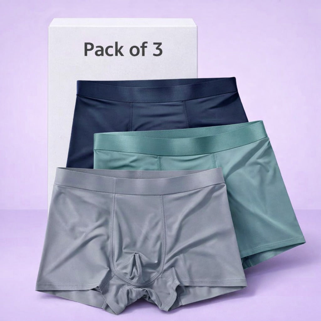 Men's Ice Silk Briefs Boxers (Pack of 3)(random colour)