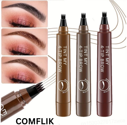 Comflik Waterproof 4 Points Long Lasting Eyebrow Pen - BUY 1 GET 1 FREE